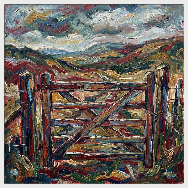 Rural Gate Under Dramatic Skies