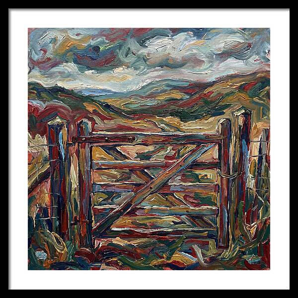 Rural Gate Under Dramatic Skies