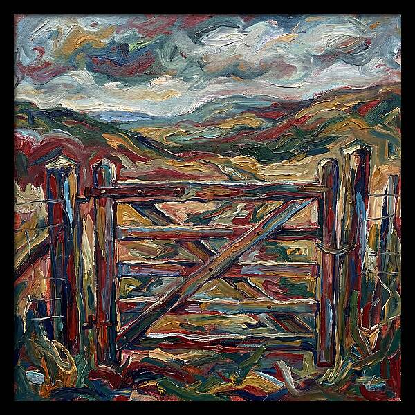 Rural Gate Under Dramatic Skies