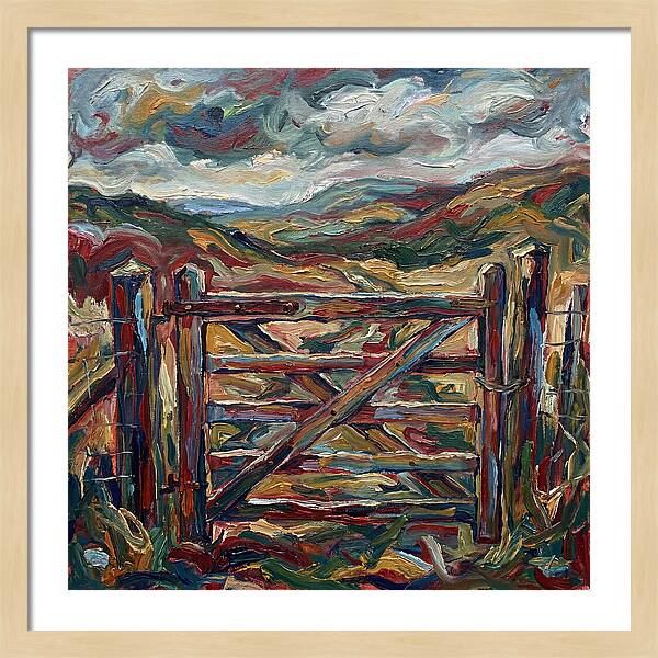 Rural Gate Under Dramatic Skies