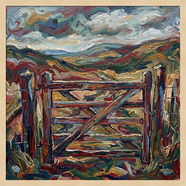 Rural Gate Under Dramatic Skies