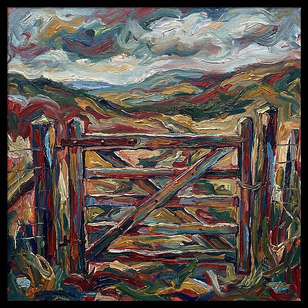 Rural Gate Under Dramatic Skies