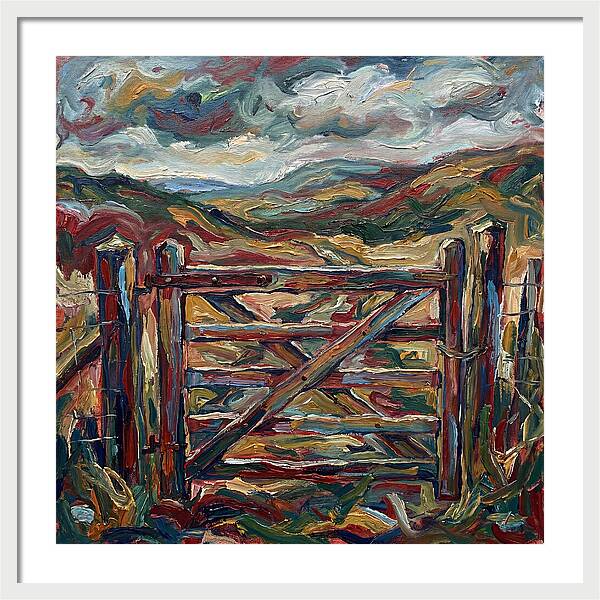 Rural Gate Under Dramatic Skies