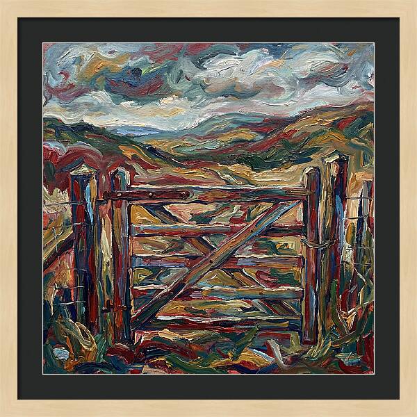 Rural Gate Under Dramatic Skies