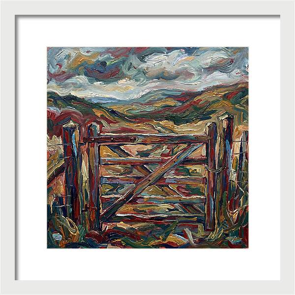 Rural Gate Under Dramatic Skies