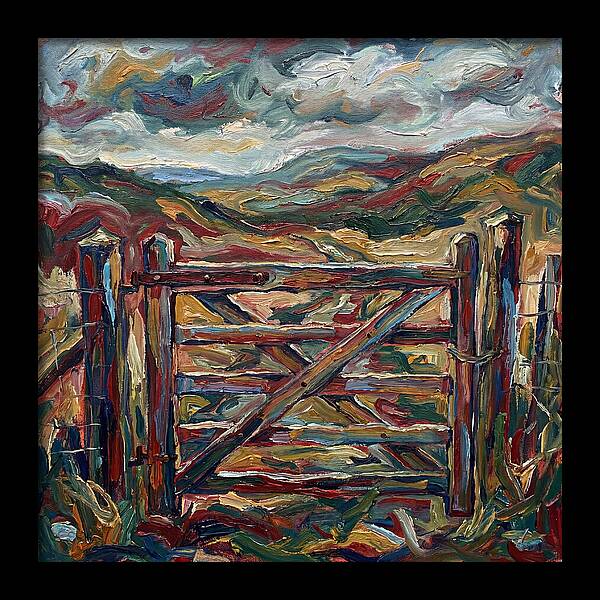Rural Gate Under Dramatic Skies