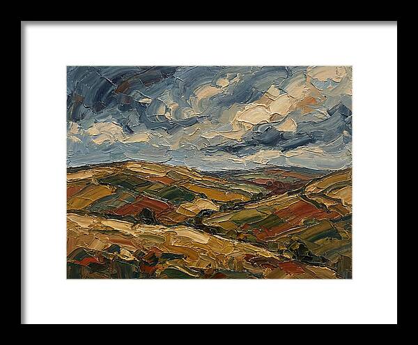 Rural Landscape In Palette Knife Style