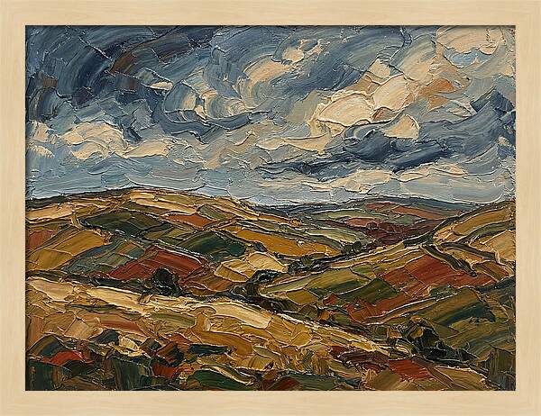 Rural Landscape In Palette Knife Style
