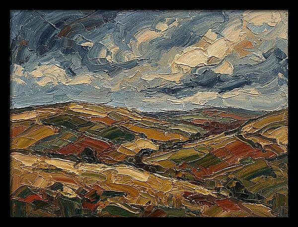 Rural Landscape In Palette Knife Style