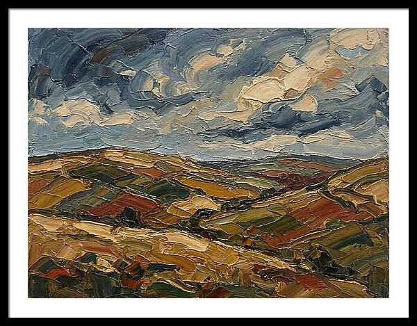 Rural Landscape In Palette Knife Style