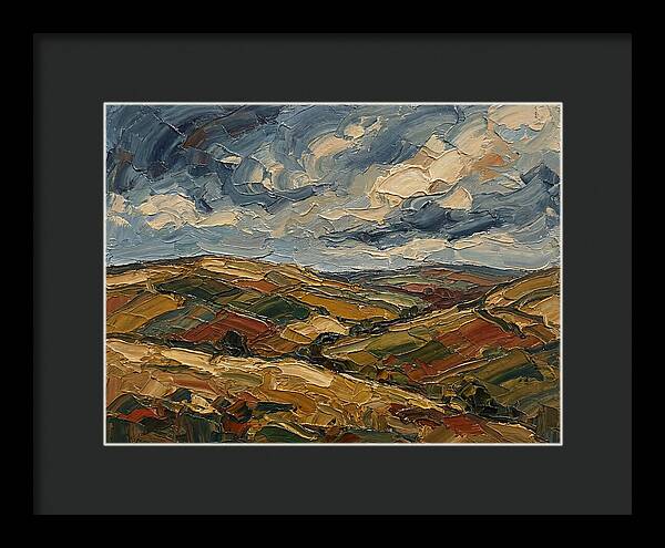 Rural Landscape In Palette Knife Style