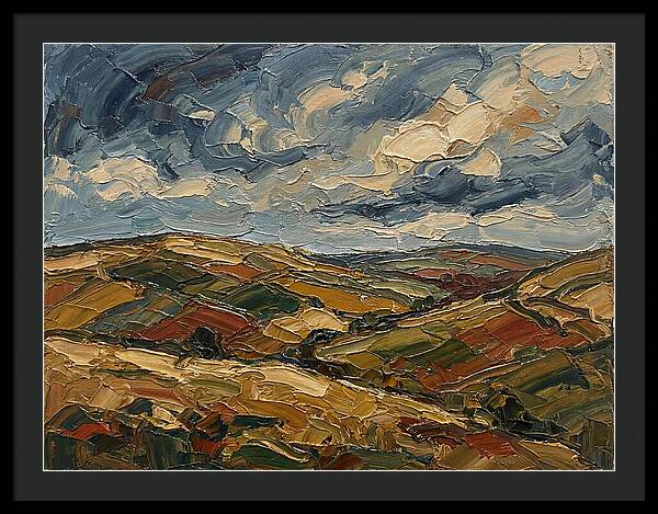 Rural Landscape In Palette Knife Style