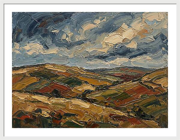Rural Landscape In Palette Knife Style