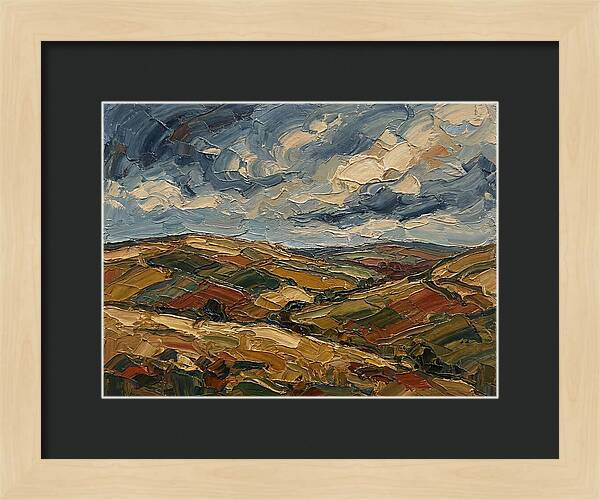 Rural Landscape In Palette Knife Style