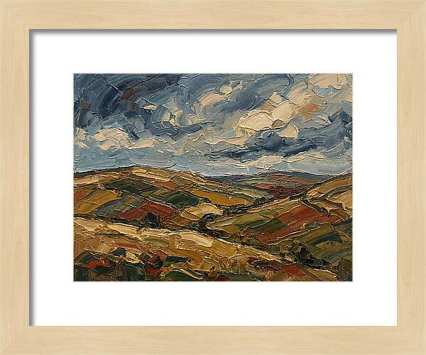 Rural Landscape In Palette Knife Style