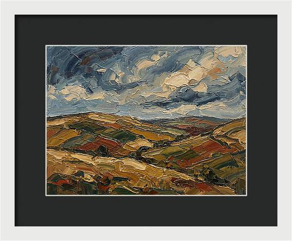 Rural Landscape In Palette Knife Style