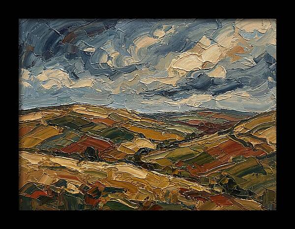 Rural Landscape In Palette Knife Style