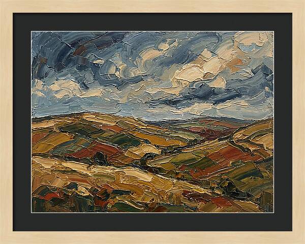 Rural Landscape In Palette Knife Style