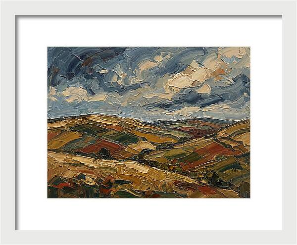 Rural Landscape In Palette Knife Style