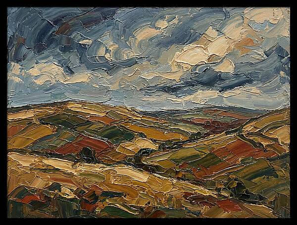 Rural Landscape In Palette Knife Style