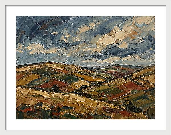 Rural Landscape In Palette Knife Style