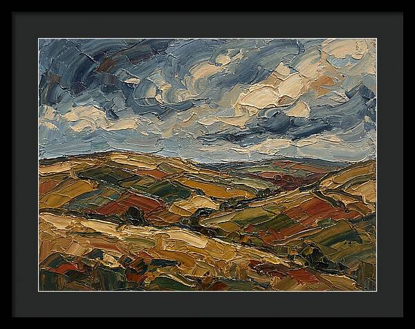 Rural Landscape In Palette Knife Style