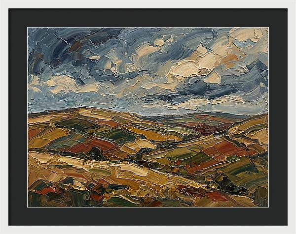 Rural Landscape In Palette Knife Style