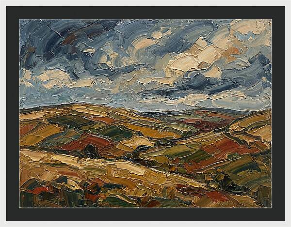 Rural Landscape In Palette Knife Style
