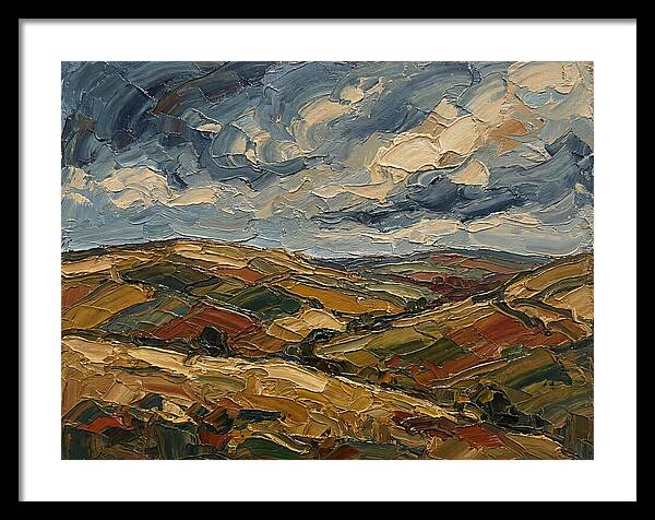 Rural Landscape In Palette Knife Style