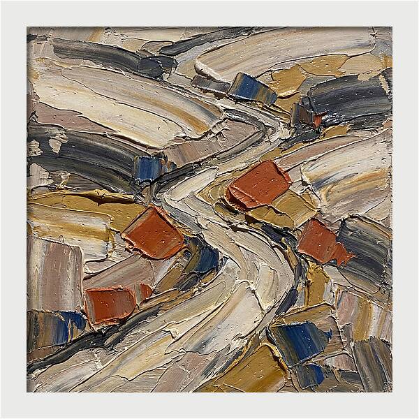Rural Road In Palette Knife Style
