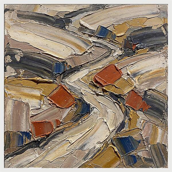Rural Road In Palette Knife Style