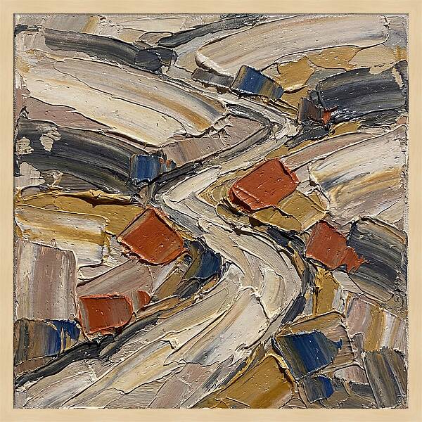 Rural Road In Palette Knife Style