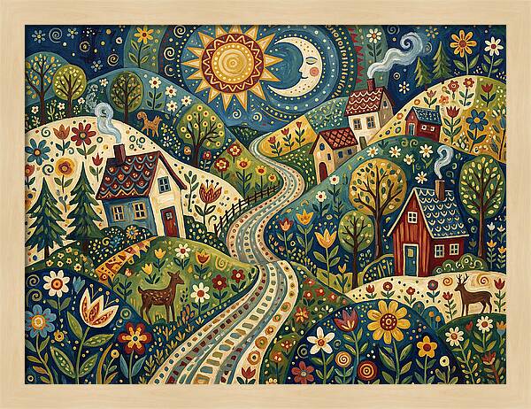 Rural Road Through Vibrant Hills
