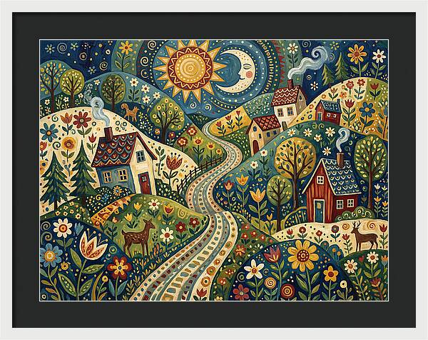Rural Road Through Vibrant Hills