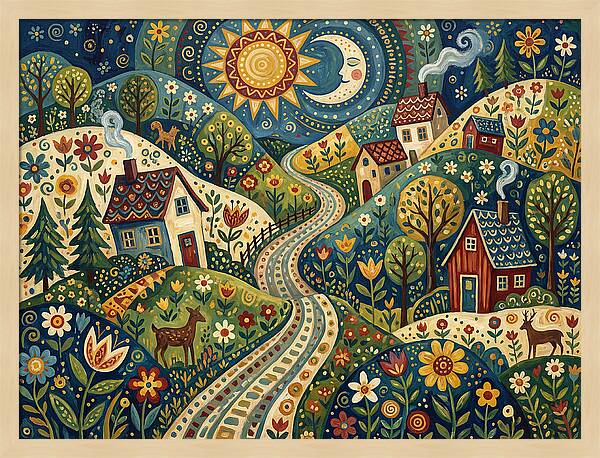 Rural Road Through Vibrant Hills