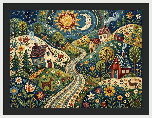 Rural Road Through Vibrant Hills