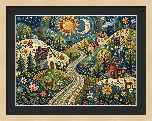 Rural Road Through Vibrant Hills