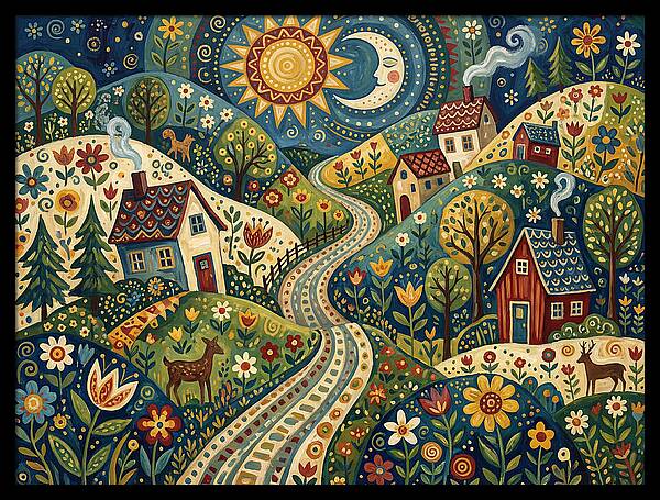 Rural Road Through Vibrant Hills