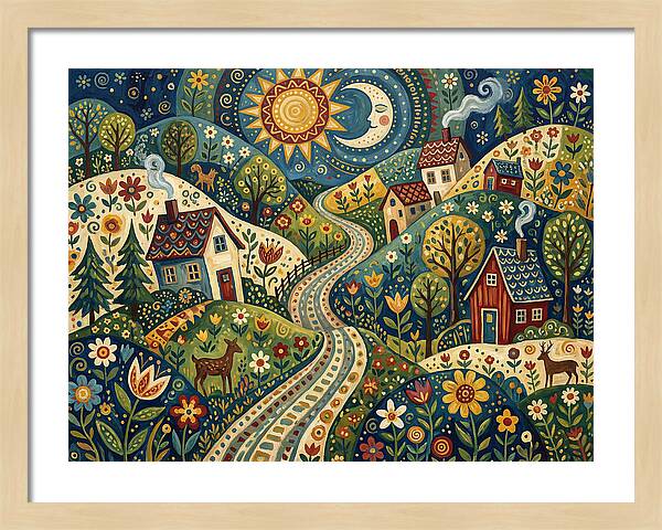 Rural Road Through Vibrant Hills