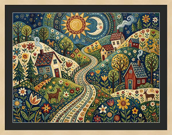Rural Road Through Vibrant Hills