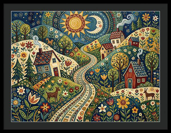 Rural Road Through Vibrant Hills