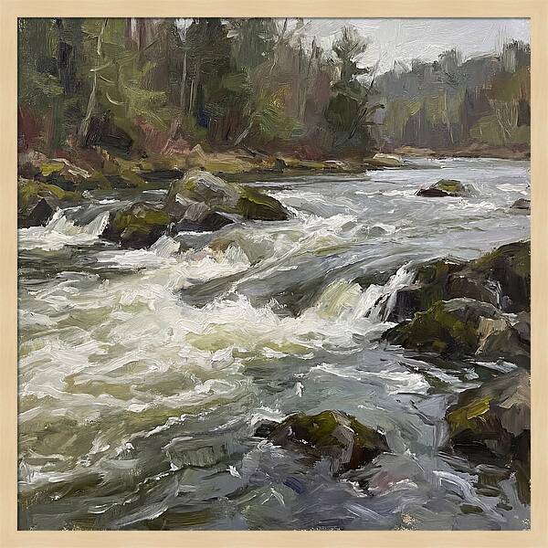 Rushing Rapids In Nature