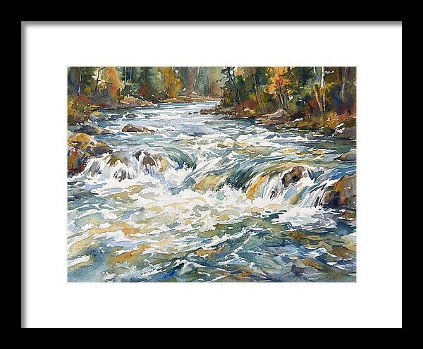 Rushing Rapids In Watercolor