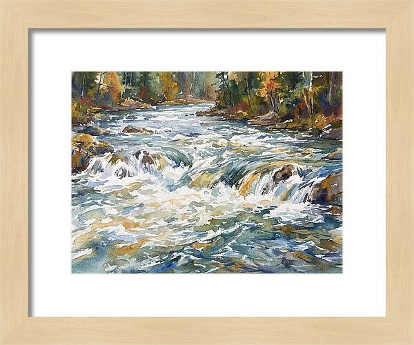 Rushing Rapids In Watercolor