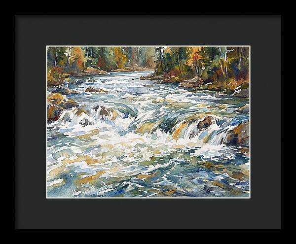 Rushing Rapids In Watercolor