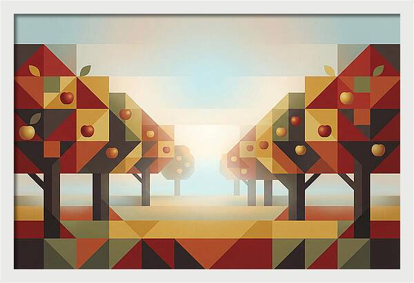 Rustic Apple Orchard In Autumn