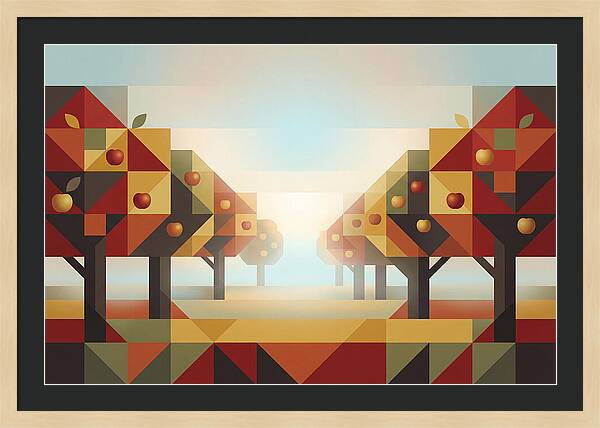 Rustic Apple Orchard In Autumn