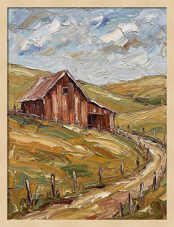 Rustic Barn Amidst Rolling Hills