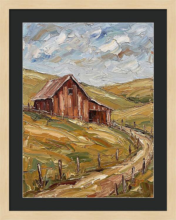 Rustic Barn Amidst Rolling Hills
