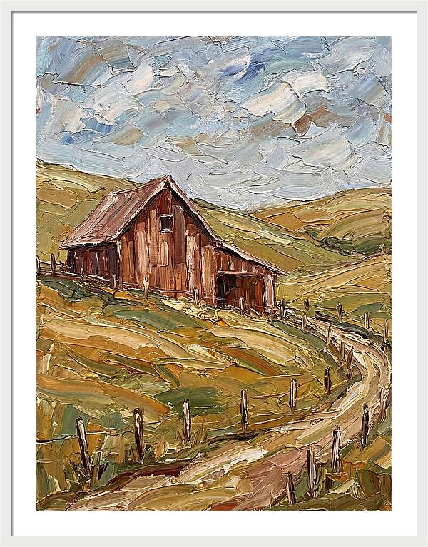 Rustic Barn Amidst Rolling Hills